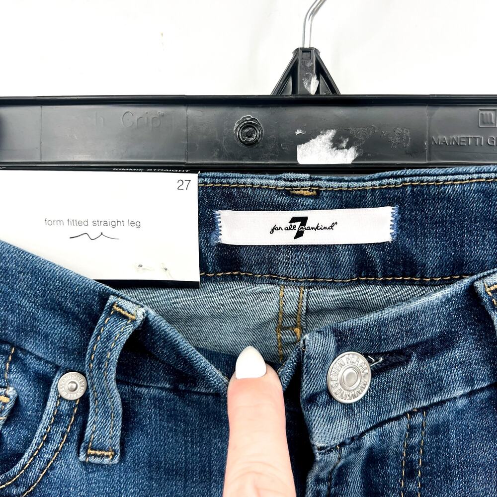 7 FOR ALL MANKIND Womens Kimmie Straight Slim Jeans Size 27 Blue Love Story NWT - Picture 8 of 14